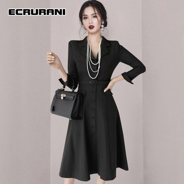 casual dresses ecrurani black elegant for females notched long sleeve gathered waist solid mid crinkle dress women's 2021 autumn style, Black;gray
casual dresses ecrurani black elegant for females notched long sleeve gathered waist solid mid crinkle dress women's 2021 autumn style, Black;gray