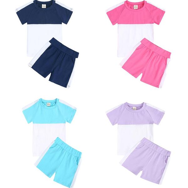 summer clothing sets for children tracksuits contrast color shorts girls clothes boys born toddler outfits, White
summer clothing sets for children tracksuits contrast color shorts girls clothes boys born toddler outfits, White