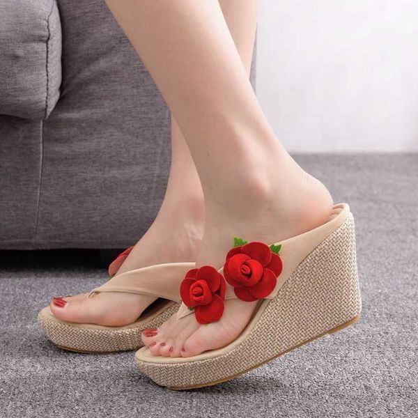 sandals bohemian platform slope heel beach herringbone foot clip slippers muffin thick bottom flower, Black
sandals bohemian platform slope heel beach herringbone foot clip slippers muffin thick bottom flower, Black