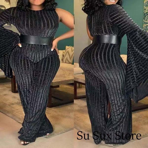 women's jumpsuits & rompers jumpsuit women black striped sequined bodycon single flare sleeve high waist wide leg overalls partyclub, Black;white
women's jumpsuits & rompers jumpsuit women black striped sequined bodycon single flare sleeve high waist wide leg overalls partyclub, Black;white