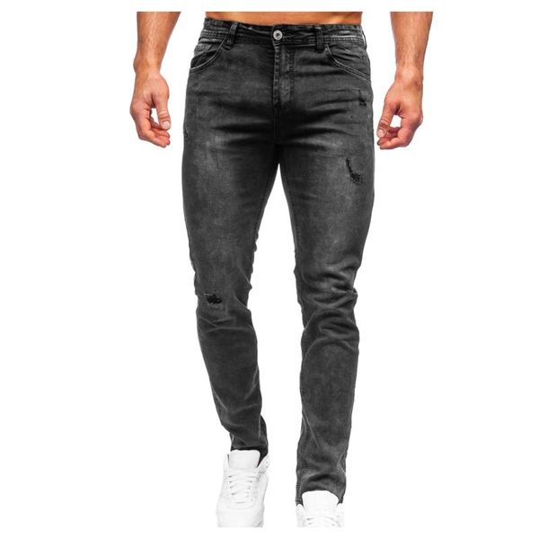 men's jeans autumn casual denim pants classic zipper open placket water milled slim fit woven feet skinny trousers, Blue
men's jeans autumn casual denim pants classic zipper open placket water milled slim fit woven feet skinny trousers, Blue