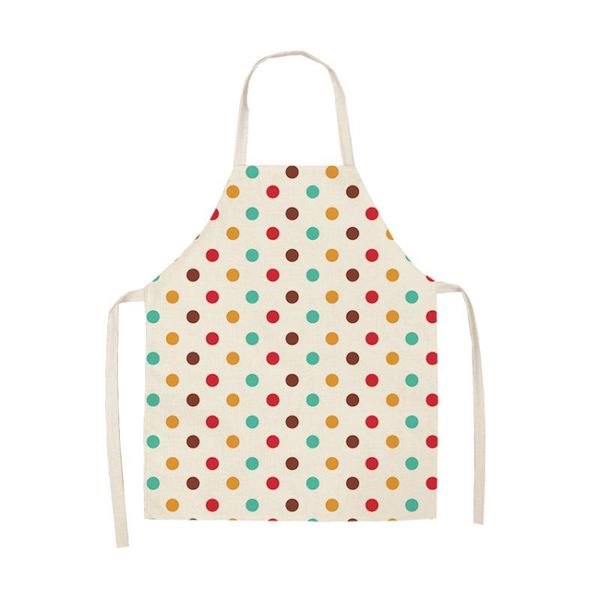 aprons style simple colored dots printing kitchen dinner party cooking cotton linen cleaning apron selling
aprons style simple colored dots printing kitchen dinner party cooking cotton linen cleaning apron selling