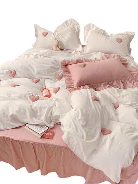 bedding sets all cotton washed four-piece three-dimensional love embroidered quilt princess style bare sleeping pure
bedding sets all cotton washed four-piece three-dimensional love embroidered quilt princess style bare sleeping pure