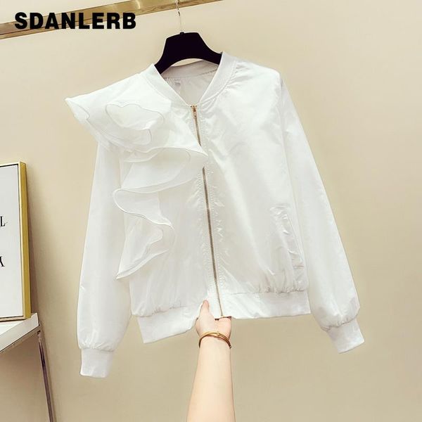 autumn short jacket for woman cropped jackets ruffles stitching long sleeve all-match zipper coat female clothing women's, Black;brown
autumn short jacket for woman cropped jackets ruffles stitching long sleeve all-match zipper coat female clothing women's, Black;brown