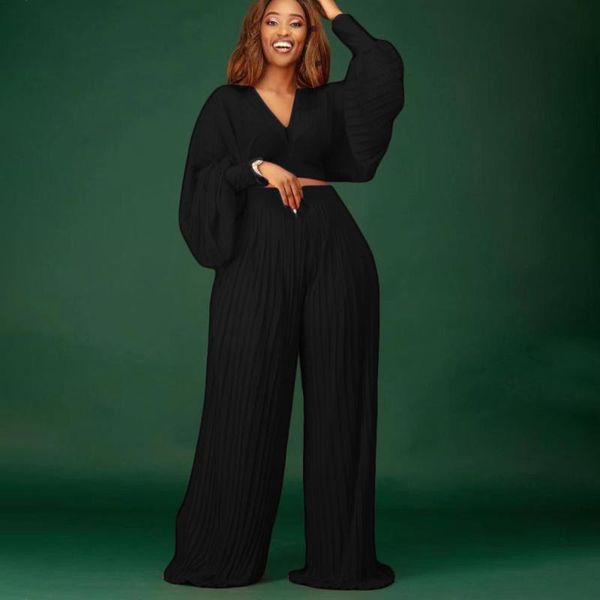 women's two piece pants chiffon pleated wide leg 2pcs sets deep v-neck batwing long sleeve ruched buckets trousers palazzo, White
women's two piece pants chiffon pleated wide leg 2pcs sets deep v-neck batwing long sleeve ruched buckets trousers palazzo, White