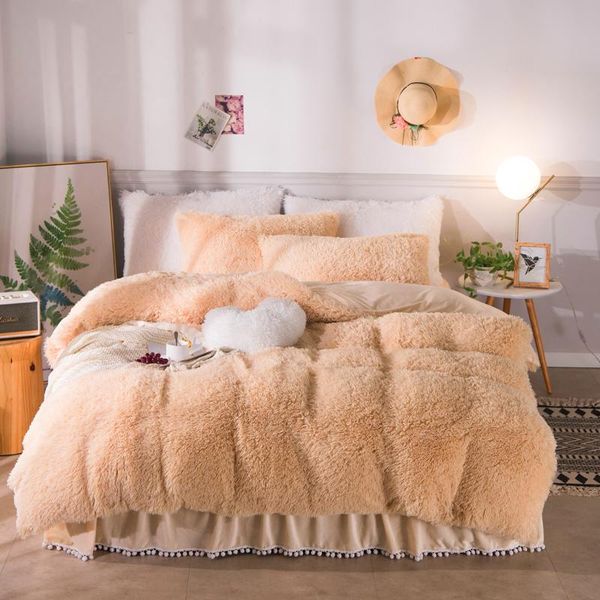 solid color luxury plush shaggy bedding set warm soft twin king size duvet cover pompoms ruffles bedskirt pillowcases sets
solid color luxury plush shaggy bedding set warm soft twin king size duvet cover pompoms ruffles bedskirt pillowcases sets