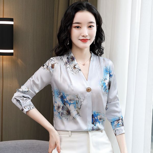 korean women silk shirt blouses woman satin floral blouse shirts long sleeve print plus size 210427, White
korean women silk shirt blouses woman satin floral blouse shirts long sleeve print plus size 210427, White