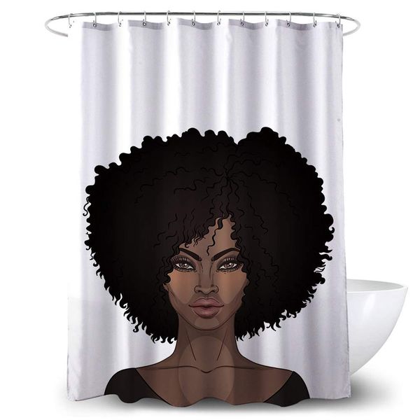 shower curtain for bathroom, african american black women big hair bathroom decor with hooks waterproof washable
shower curtain for bathroom, african american black women big hair bathroom decor with hooks waterproof washable
