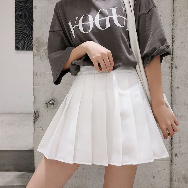 women high waist preppy mini skirts solid color pleated skirt girls slim waist casual tennis students school uniform skirts, Black
women high waist preppy mini skirts solid color pleated skirt girls slim waist casual tennis students school uniform skirts, Black