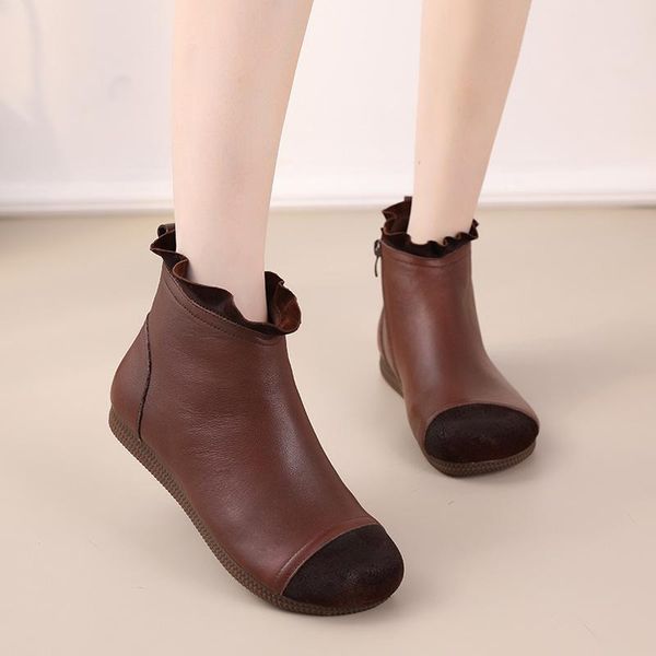 boots leather winter retro mother cotton shoes handmade flat soled for the elderly soft single, Black
boots leather winter retro mother cotton shoes handmade flat soled for the elderly soft single, Black