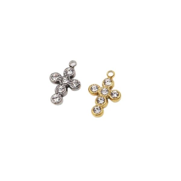 charms 5pcs 10*15mm wholesell stainless steel rhinestone cross pendant girl diy necklace earrings bracelets unfading 2 colors, Bronze;silver
charms 5pcs 10*15mm wholesell stainless steel rhinestone cross pendant girl diy necklace earrings bracelets unfading 2 colors, Bronze;silver