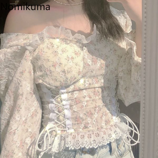 nomikuma lace patchwork floral printed shirts women long sleeve slim waist lacing up elegant blouse female korean blusas 3e075 210514, White
nomikuma lace patchwork floral printed shirts women long sleeve slim waist lacing up elegant blouse female korean blusas 3e075 210514, White