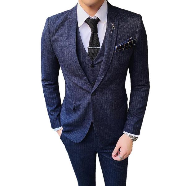 ( jacket + vest pants ) 2021 fashion boutique striped casual business mens suit 3 pcs set groom wedding dress formal men's suits & blaz, White;black
( jacket + vest pants ) 2021 fashion boutique striped casual business mens suit 3 pcs set groom wedding dress formal men's suits & blaz, White;black