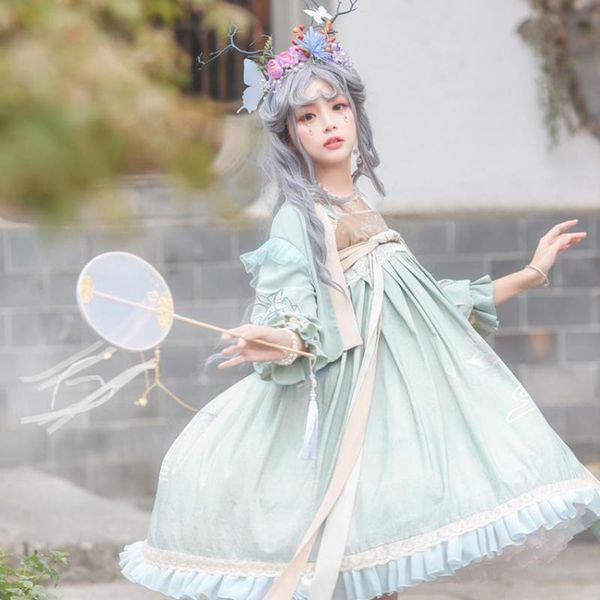 casual dresses royal fairy chinese han dynasty style princess lolita dress female packing flowers embroidery original cute f1417, Black;gray
casual dresses royal fairy chinese han dynasty style princess lolita dress female packing flowers embroidery original cute f1417, Black;gray