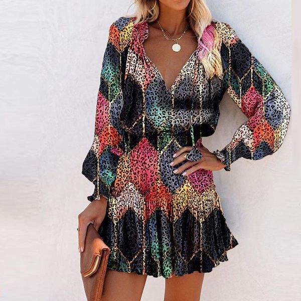 casual dresses vintage leopard printing long sleeve party women elegant v neck drawstring mini streetwear female colorful xl csc9, Black;gray
casual dresses vintage leopard printing long sleeve party women elegant v neck drawstring mini streetwear female colorful xl csc9, Black;gray