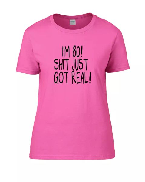 I'M 80! Sh-t Just Got Real- Eighty Year Old- Women' T-Shirt, Mainly pictures
I'M 80! Sh-t Just Got Real- Eighty Year Old- Women' T-Shirt, Mainly pictures