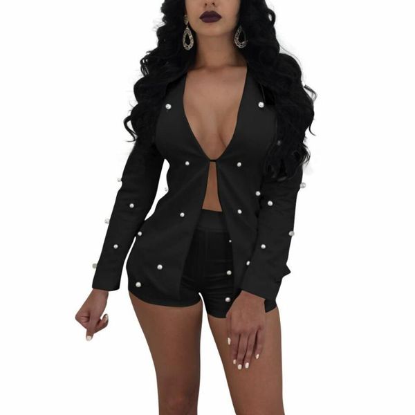 women's jumpsuits & rompers fashion v neck 2 piece set blazer playsuit women plus size long sleeve blazers short pant jumspuit with but, Black;white
women's jumpsuits & rompers fashion v neck 2 piece set blazer playsuit women plus size long sleeve blazers short pant jumspuit with but, Black;white