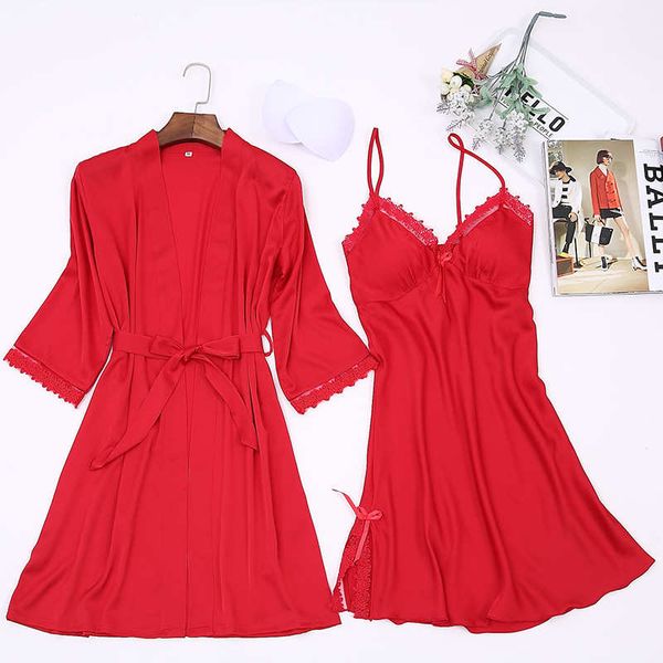 2021summer womens 2pc robe bath gown strap kimono pajamas sets sleepwear lady home wear nightgown suit sleepshirts -xxl, Black;red
2021summer womens 2pc robe bath gown strap kimono pajamas sets sleepwear lady home wear nightgown suit sleepshirts -xxl, Black;red