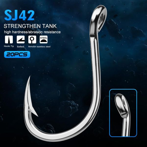 fishing hooks 20pc saltwater hook sj42 jigging 3/0#-11/0# model stainless steel fishhook made in taiwan
fishing hooks 20pc saltwater hook sj42 jigging 3/0#-11/0# model stainless steel fishhook made in taiwan