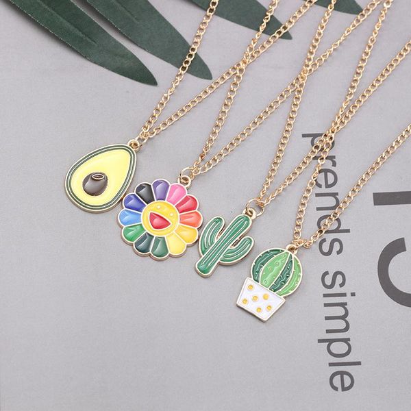 cute sweet avocado necklace for women girls plant cactus sunflower enamel pendant necklaces choker charm jewelry gifts collares, Silver
cute sweet avocado necklace for women girls plant cactus sunflower enamel pendant necklaces choker charm jewelry gifts collares, Silver