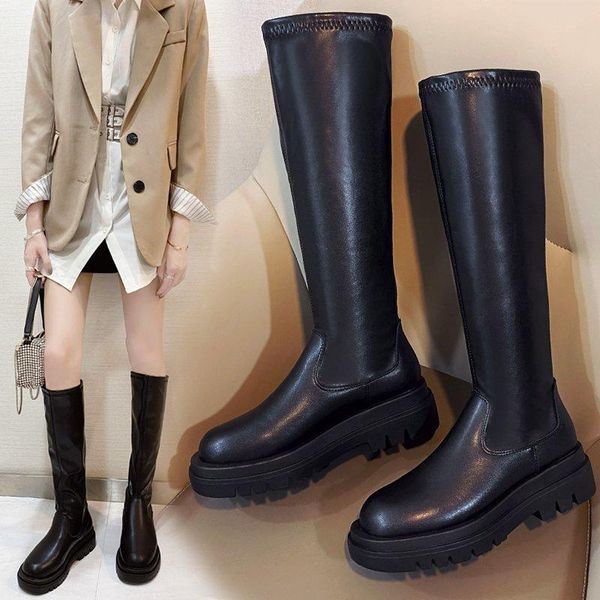 boots women's knee-high pu leather slip-on solid with plush female comfort elegant outdoor ladies office & career footwear, Black
boots women's knee-high pu leather slip-on solid with plush female comfort elegant outdoor ladies office & career footwear, Black