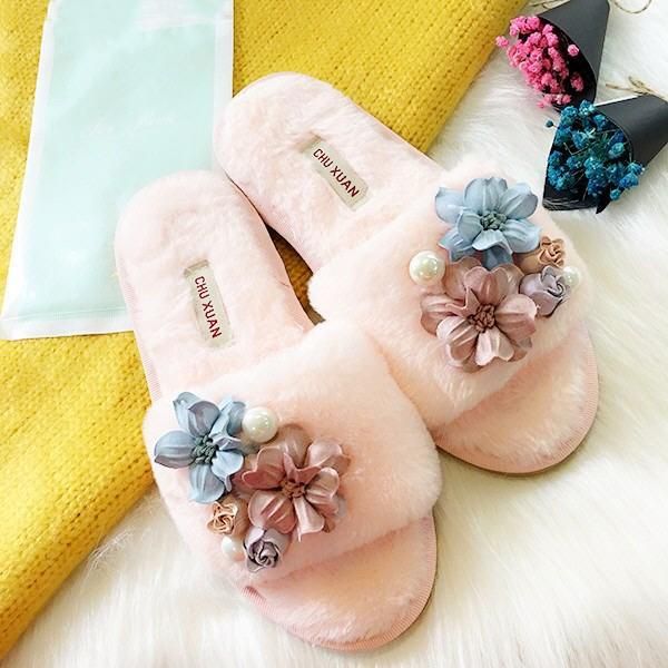 fur slippers women anti-slip oxford flip flops flower decoration slides winter home sandals, Black
fur slippers women anti-slip oxford flip flops flower decoration slides winter home sandals, Black