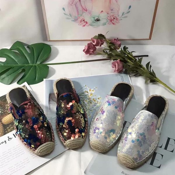 slippers women slipper straw knitting sole flat glitter decor air mesh female casual slides outdoor summer spring, Black
slippers women slipper straw knitting sole flat glitter decor air mesh female casual slides outdoor summer spring, Black