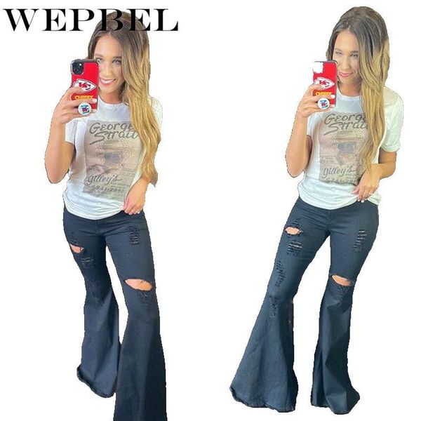 women's jeans wepbel casual loose ladies denim pants autumn long trousers flares bell-bottomed fashion holes, Blue
women's jeans wepbel casual loose ladies denim pants autumn long trousers flares bell-bottomed fashion holes, Blue