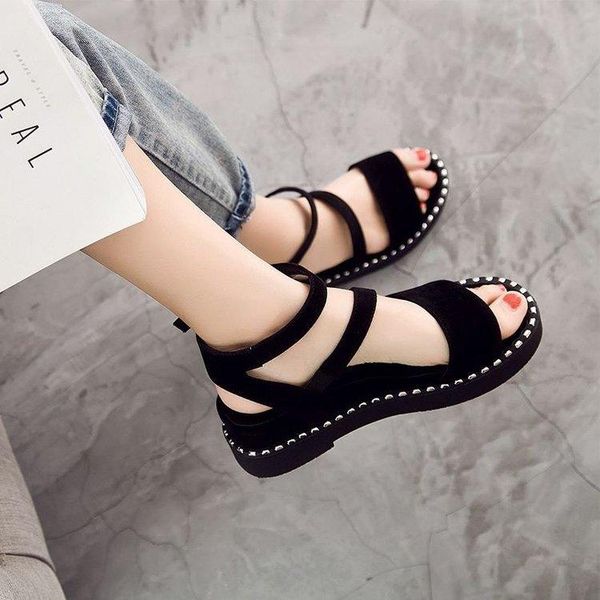 tyburn thick-soled sandals women 2021 one-word buckle women's flat-bottomed korean version of roman wedge dress shoes, Black
tyburn thick-soled sandals women 2021 one-word buckle women's flat-bottomed korean version of roman wedge dress shoes, Black