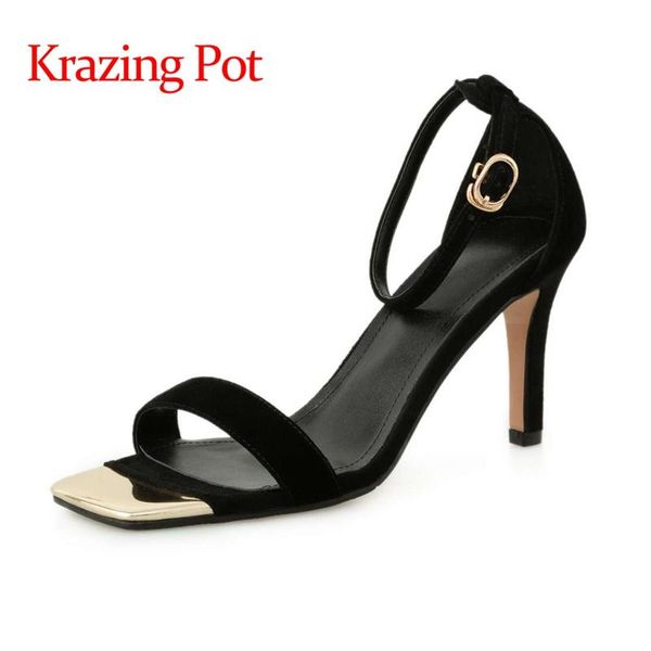 dress shoes krazing pot sheep suede super high heels decorations open toe brand quality buckle straps strsummer sandals women l53, Black
dress shoes krazing pot sheep suede super high heels decorations open toe brand quality buckle straps strsummer sandals women l53, Black