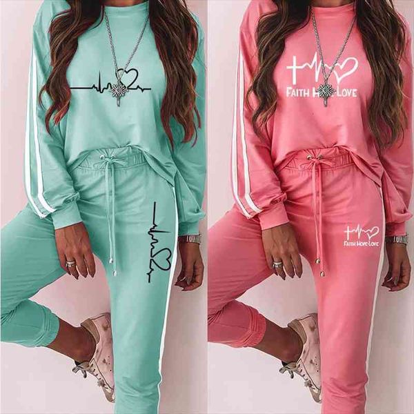 brand 2 piece set womens pants striped loose sweatshirt fashion clothing suit ladies printed sportswear spring summer, White
brand 2 piece set womens pants striped loose sweatshirt fashion clothing suit ladies printed sportswear spring summer, White