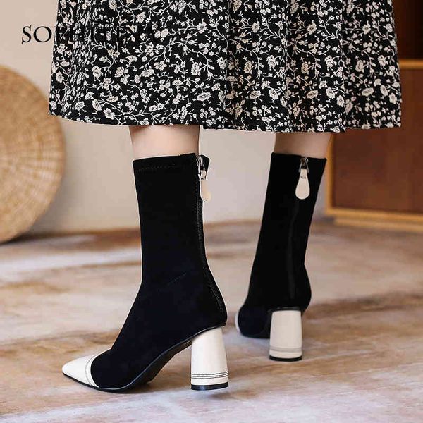sophitina women boots fashion elegant handmade ladies mid-calf boots pointed toe round heel high heel zipper shoes women so656 210513, Black
sophitina women boots fashion elegant handmade ladies mid-calf boots pointed toe round heel high heel zipper shoes women so656 210513, Black