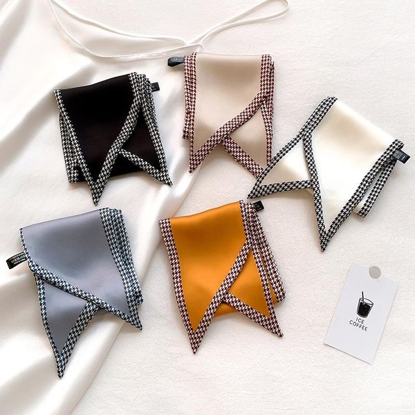 scarves style houndstooth print thin narrow long bag ribbon wrist decorative scarf women imitation silk fashion female, Blue;gray
scarves style houndstooth print thin narrow long bag ribbon wrist decorative scarf women imitation silk fashion female, Blue;gray