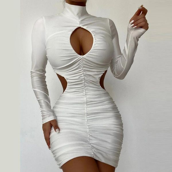 casual dresses autumn 2021 womens dress solid color hollow out long sleeve buttocks temperament folds women turtleneck, Black;gray
casual dresses autumn 2021 womens dress solid color hollow out long sleeve buttocks temperament folds women turtleneck, Black;gray