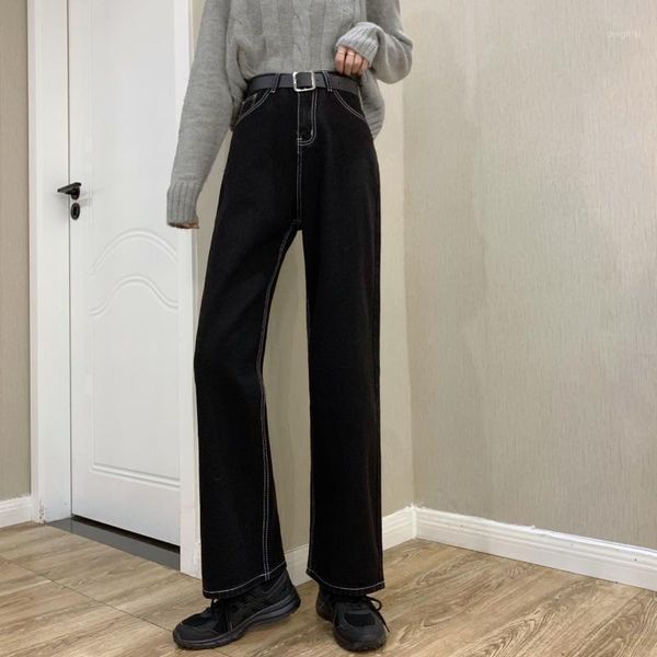 women's jeans women's autumn korean version pants black straight loose high waist wide leg was thin, Blue
women's jeans women's autumn korean version pants black straight loose high waist wide leg was thin, Blue