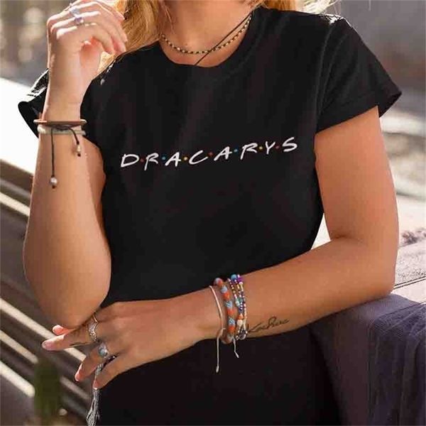 friends dracarys letter print t shirt tv shows graphic funny streetwear outerfit summer fashion tees 210512, White
friends dracarys letter print t shirt tv shows graphic funny streetwear outerfit summer fashion tees 210512, White