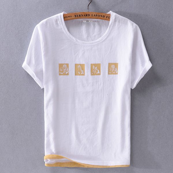 t shirt 2021 men's cotton linen short sleeve solid round neck casual half loose youth beach top, White;black
t shirt 2021 men's cotton linen short sleeve solid round neck casual half loose youth beach top, White;black