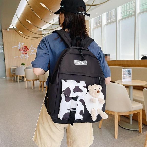 school bags 2021 kawaii fashion women's backpack cow pattern bookbags for teenage girls nylon large-capacity travel backpacks
school bags 2021 kawaii fashion women's backpack cow pattern bookbags for teenage girls nylon large-capacity travel backpacks