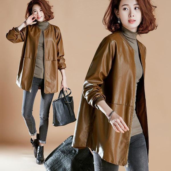 women's leather & faux 6xl spring autumn jacket women loose long sleeve plus size pu coat female casual windbreaker outerwear aq1078, Black
women's leather & faux 6xl spring autumn jacket women loose long sleeve plus size pu coat female casual windbreaker outerwear aq1078, Black