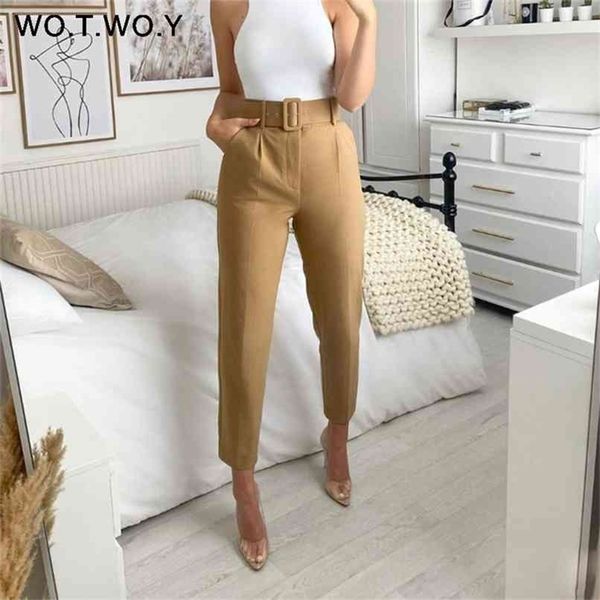 wotwoy elegant formal high waist pant skinny office lady pencil pockets sashes ankle-length trousers 210915, Black;white
wotwoy elegant formal high waist pant skinny office lady pencil pockets sashes ankle-length trousers 210915, Black;white