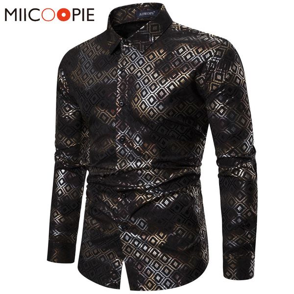 fashion shirt men long sleeve 2020 new retro bronzing plaid printed nightclub party mens dress shirts casual hip hop streetwear, White;black
fashion shirt men long sleeve 2020 new retro bronzing plaid printed nightclub party mens dress shirts casual hip hop streetwear, White;black