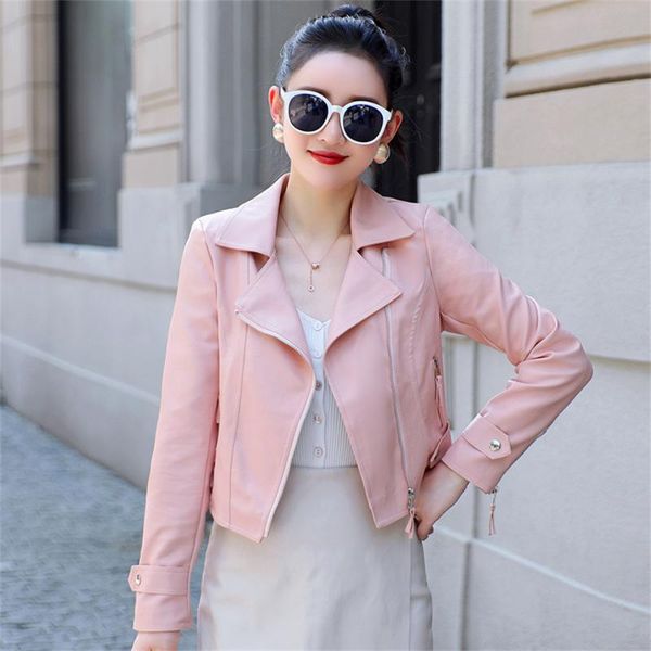 women's leather & faux spring autumn pu jacket women korea zipper slim short biker jackets coat female outwear, Black
women's leather & faux spring autumn pu jacket women korea zipper slim short biker jackets coat female outwear, Black