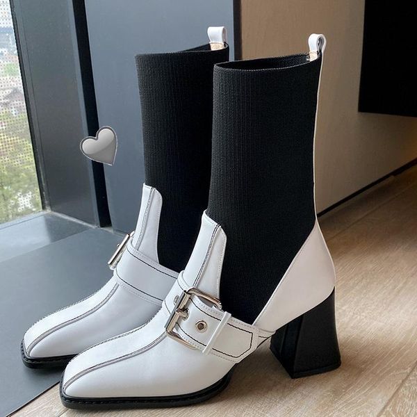 genuine leather ankle boots for women black slim stretch knitted sock autumn winter high heels
genuine leather ankle boots for women black slim stretch knitted sock autumn winter high heels