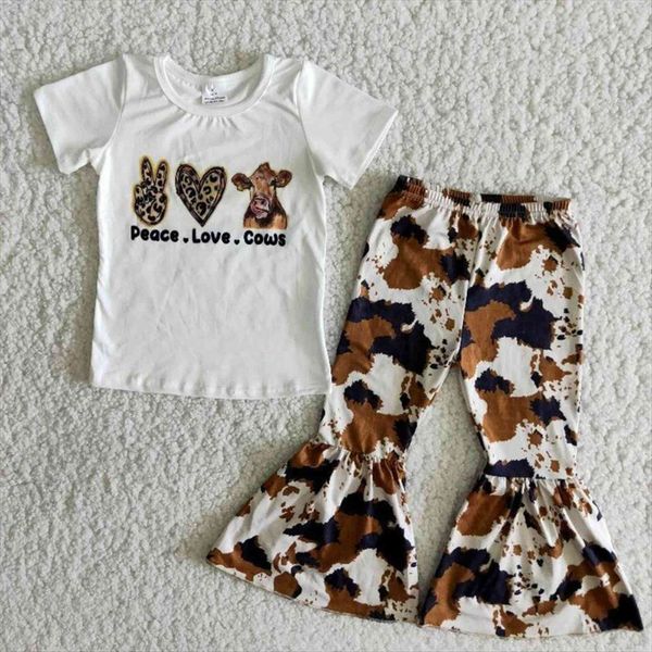 wholesale baby girls clothes rose orange short sleeve cow bull bandage cute shirt leopard ruffle pants children sets kids, White
wholesale baby girls clothes rose orange short sleeve cow bull bandage cute shirt leopard ruffle pants children sets kids, White