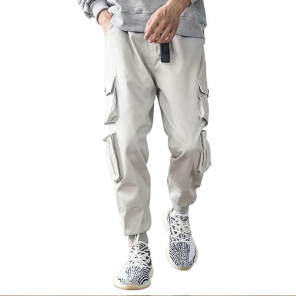 men casual pants multi pockets ankle tied drawstring long cargo loose trousers men's clothing 2021, Black
men casual pants multi pockets ankle tied drawstring long cargo loose trousers men's clothing 2021, Black