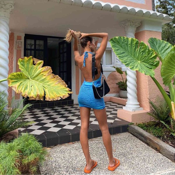 cryptographic fashion knitted 2021 summer dress women sleeveless backless halter mini dresses bodycon chic beach dress, Black;gray
cryptographic fashion knitted 2021 summer dress women sleeveless backless halter mini dresses bodycon chic beach dress, Black;gray