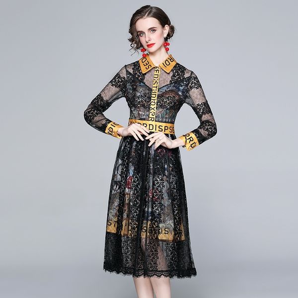 designer runway summer clothing women elegant long sleeve floral embroidery lace patchwork midi dress 210603, Black;gray
designer runway summer clothing women elegant long sleeve floral embroidery lace patchwork midi dress 210603, Black;gray