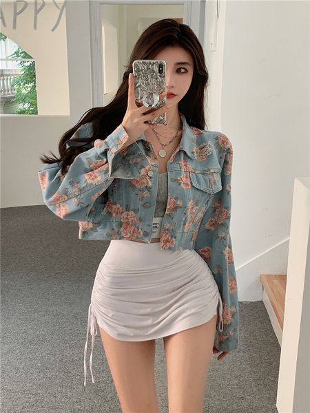 short denim et women's 2021 early autumn print design sense of minority loose long sleeve et, Black;gray
short denim et women's 2021 early autumn print design sense of minority loose long sleeve et, Black;gray