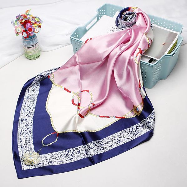 scarves square women chain print sunscreen silk scarf female satin long dual-use shawl beach towel cord, Blue;gray
scarves square women chain print sunscreen silk scarf female satin long dual-use shawl beach towel cord, Blue;gray