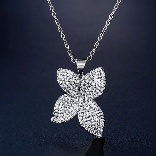 pendant necklaces fashion four-leaf clover creative micro-inlaid full zircon crystal necklace lady travel banquet jewelry gift, Silver
pendant necklaces fashion four-leaf clover creative micro-inlaid full zircon crystal necklace lady travel banquet jewelry gift, Silver